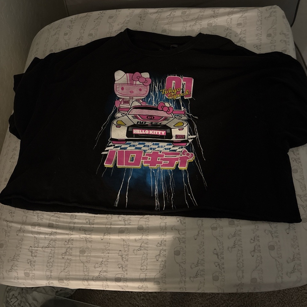 Hello Kitty Black and Pink Racing Kids Tee